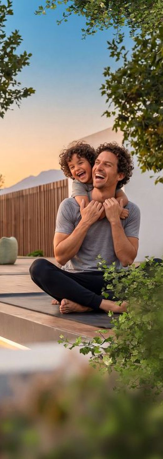 Family enjoying green outdoor space