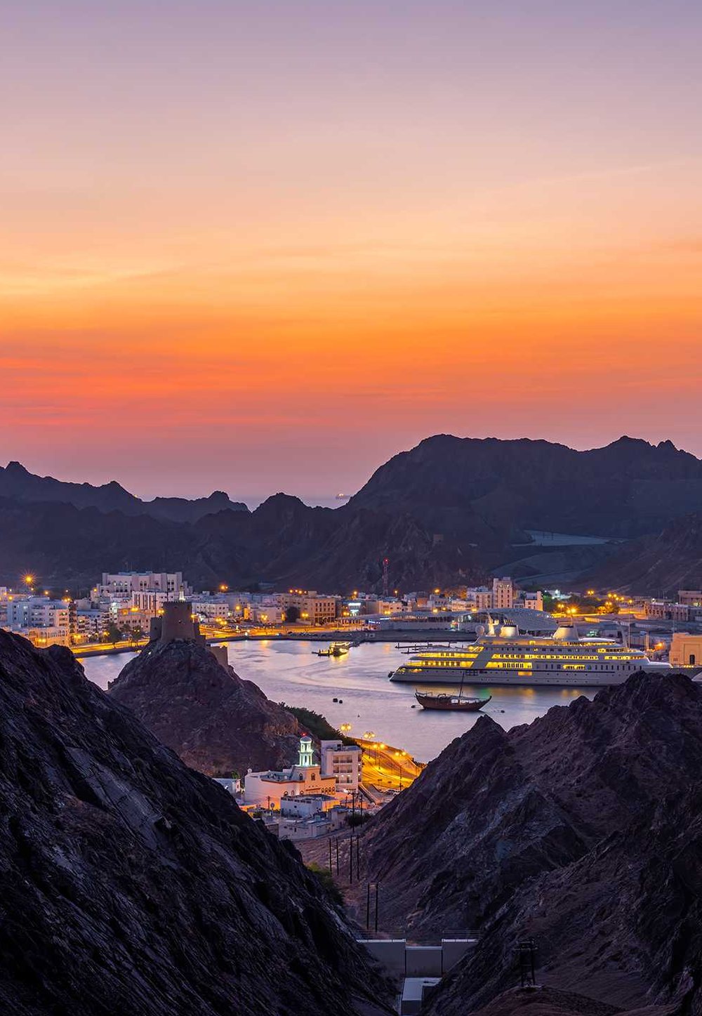 Sunset over the Hajar mountains