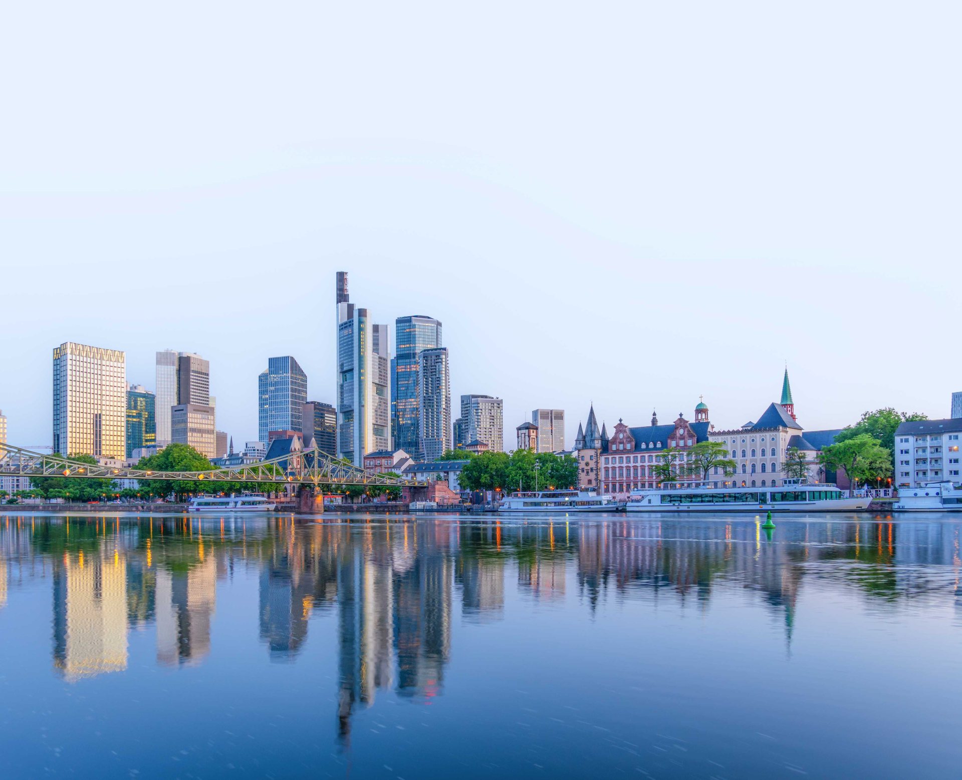 Frankfurt skyline across the river