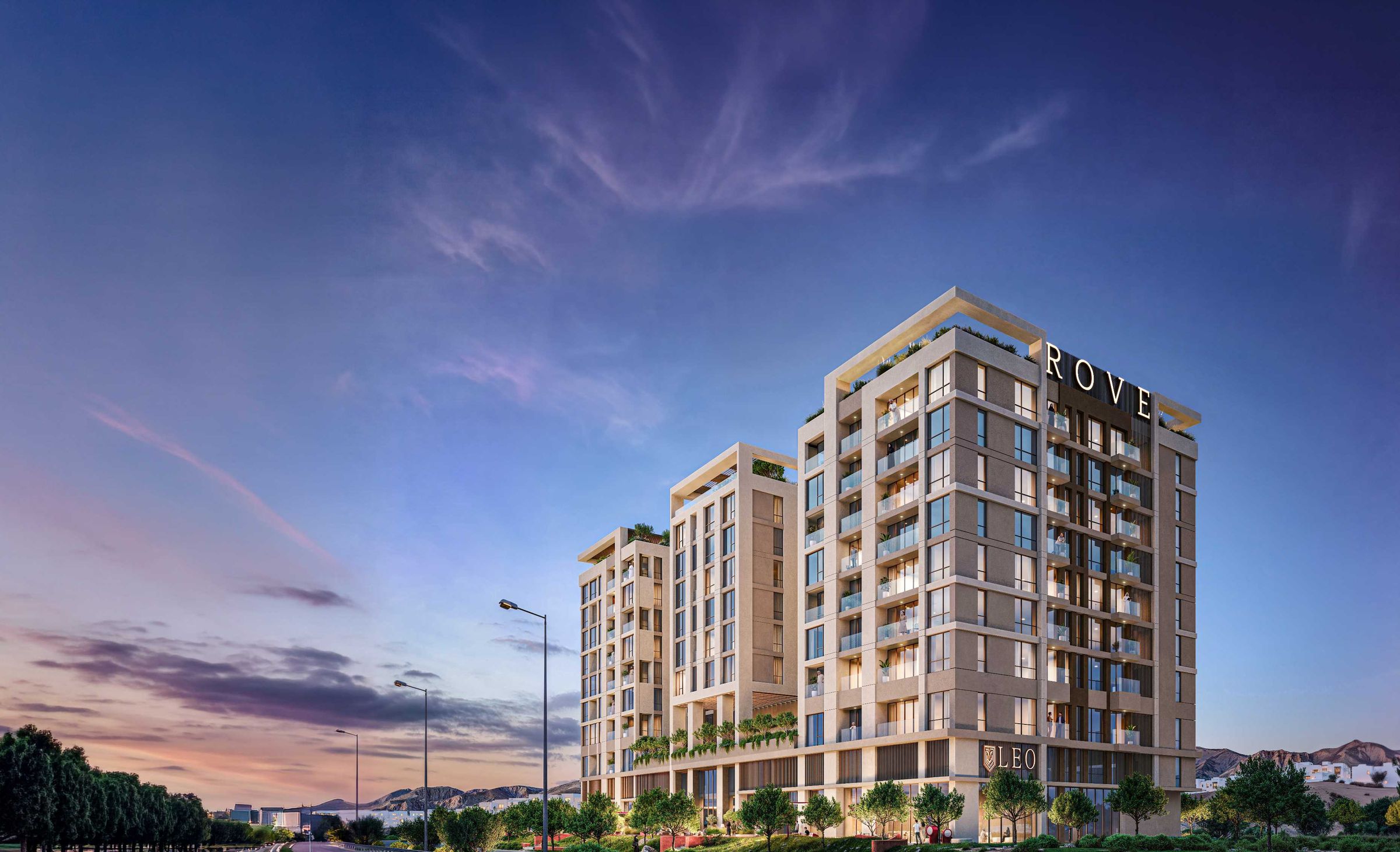 Rove Home Muscat Central at dusk