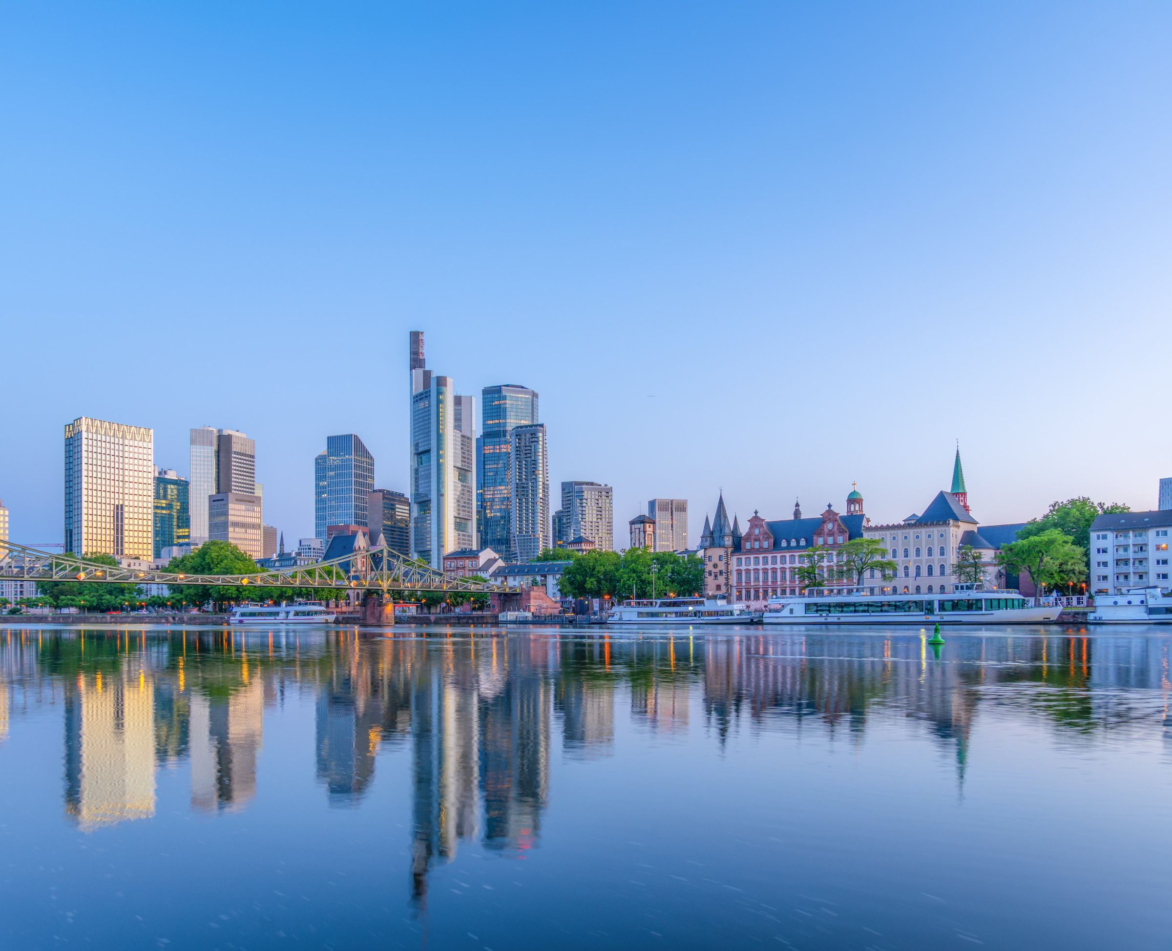Frankfurt skyline across the river