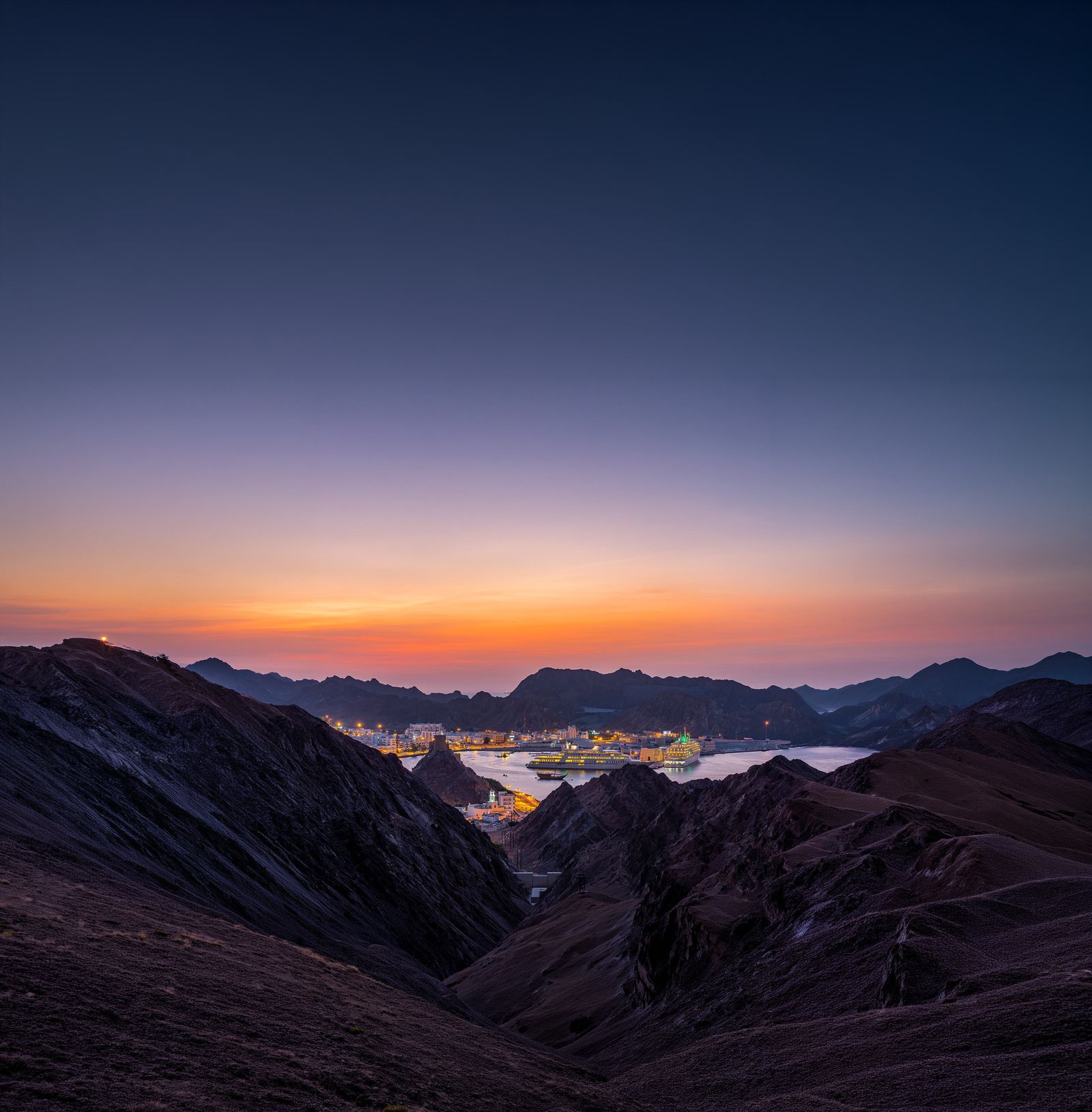 Sunset over the Hajar mountains